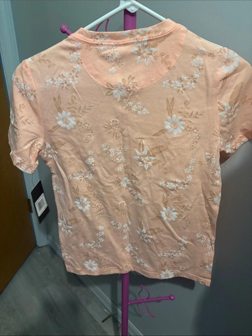 Hurley Peach Floral Short Sleeve Tee